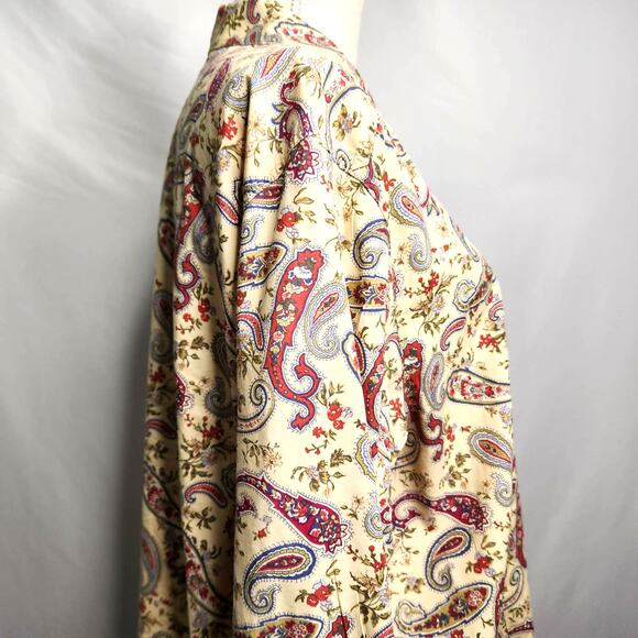 Elizabeth by Liz Claiborne Paisley Snap Front Top Plus Size 18 Vintage Cotton - Picture 5 of 16